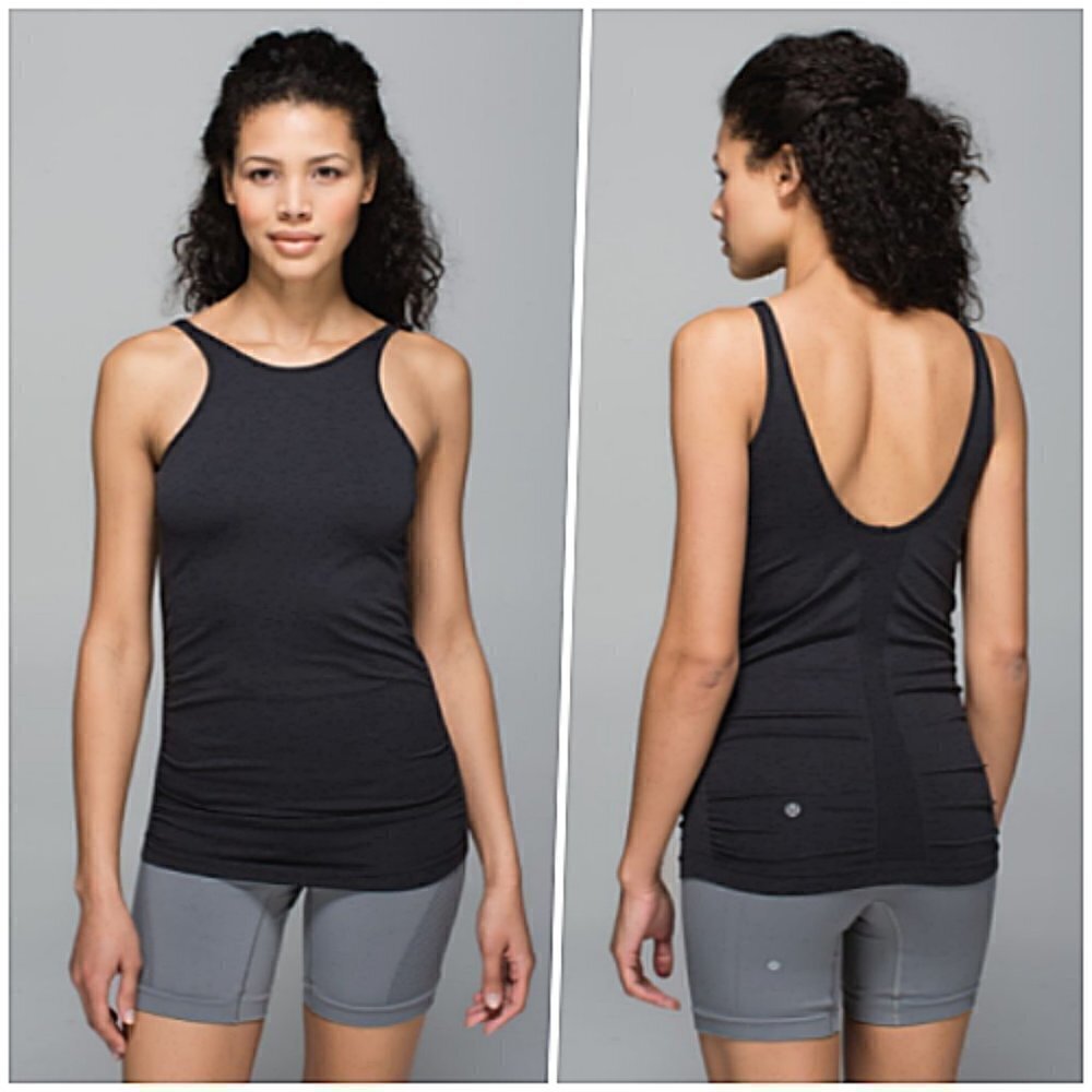 Lululemon Lightweight Slim Fit Black Tank 6 NWOT
